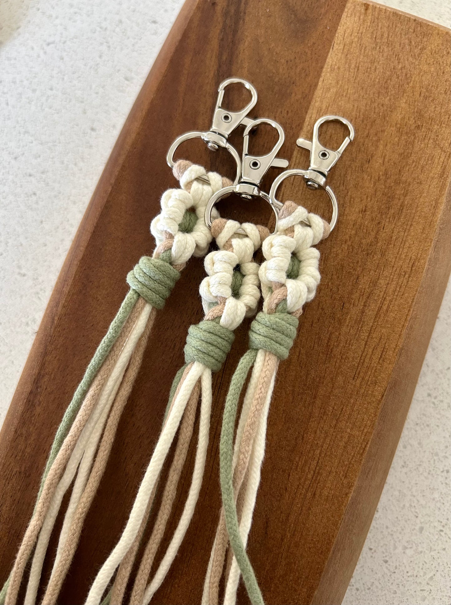 Macrame Flower Keychain