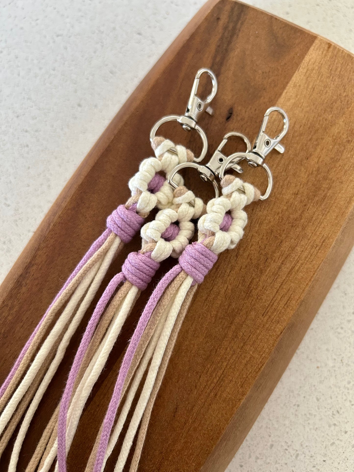 Macrame Flower Keychain