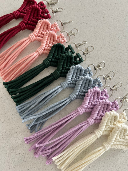 Macrame Heart Keychain
