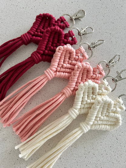 Macrame Heart Keychain