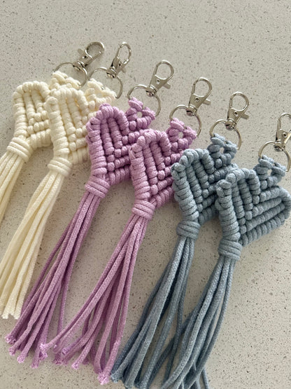 Macrame Heart Keychain