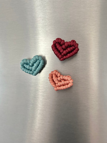 Macrame Heart Fridge Magnets Set of 2