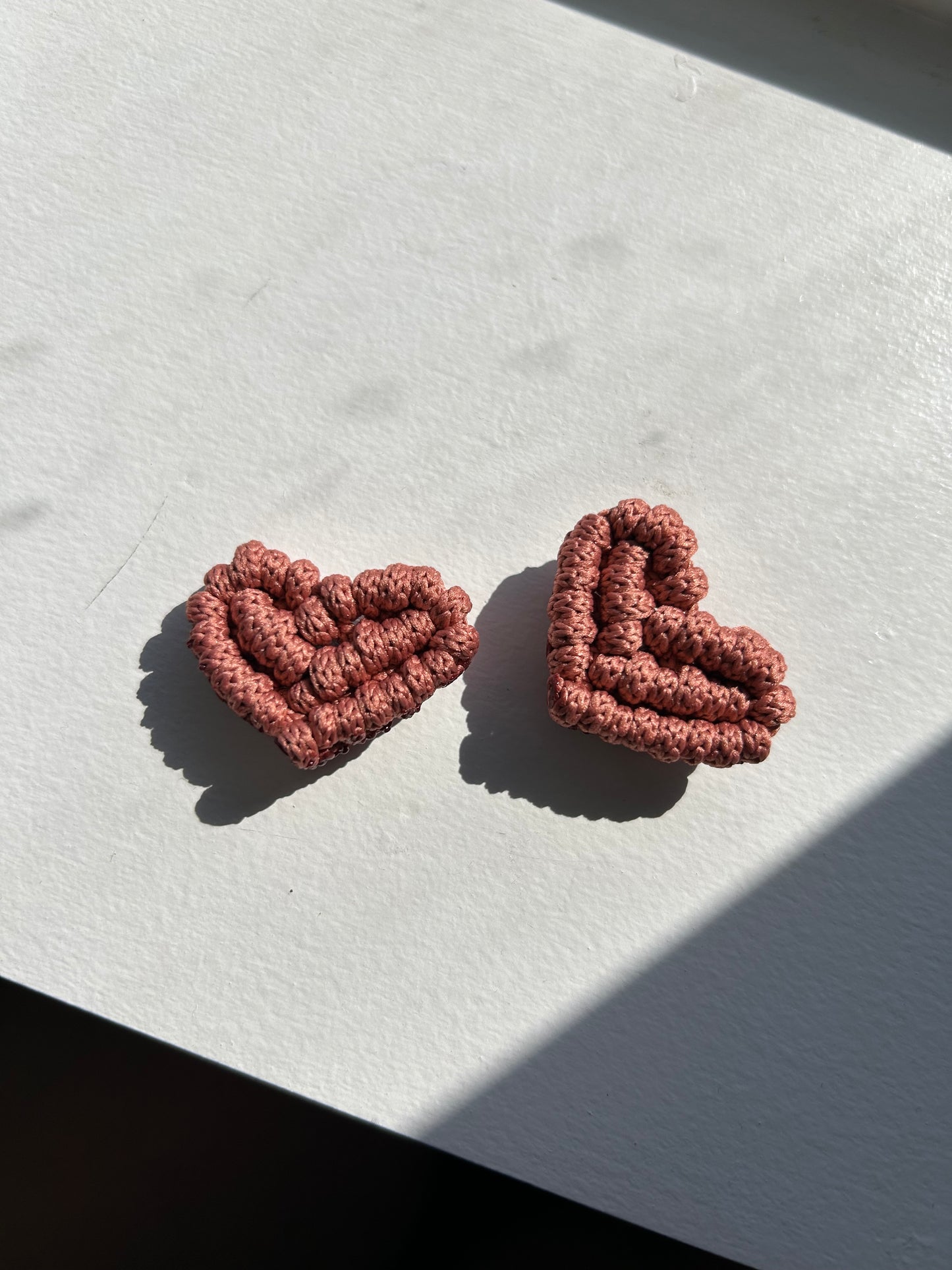 Macrame Heart Fridge Magnets Set of 2