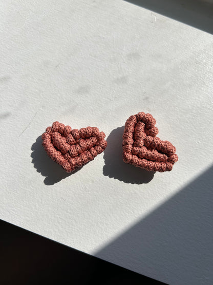 Macrame Heart Fridge Magnets Set of 2