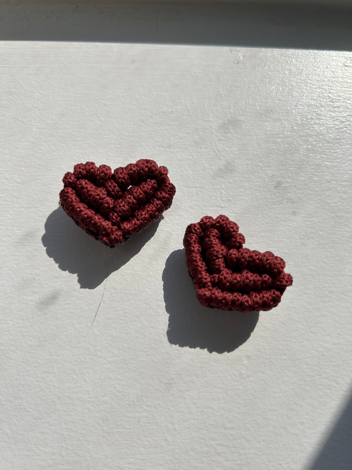 Macrame Heart Fridge Magnets Set of 2